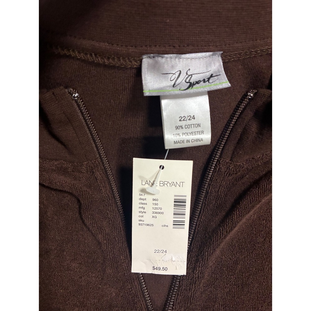 Vintage Y2K Lane Bryant V Sport Terry Jumpsuit Size 22/24 NWT Plus Size Wide Leg - Picture 6 of 8